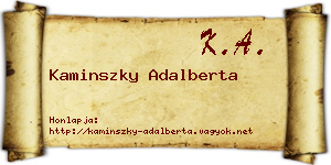 Kaminszky Adalberta névjegykártya